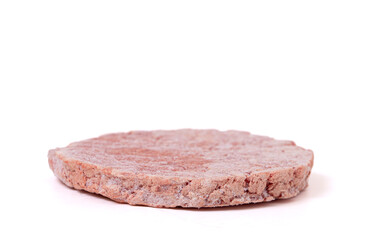 Beef Hamburger Patties Isolated on a White Background