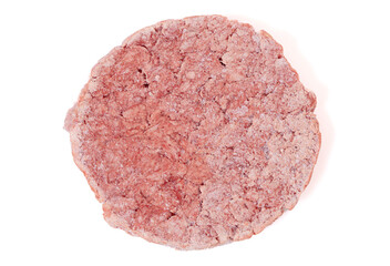 Beef Hamburger Patties Isolated on a White Background