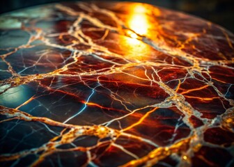 Low Light Photography: Interweaving Veins on Polished Marble Slab