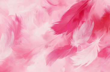 Soft Pink Feather Texture Background – Oil Painting with Gentle Brush Strokes, Delicate Fur-Like Patterns & White Space for Elegant Artistic and Design Use