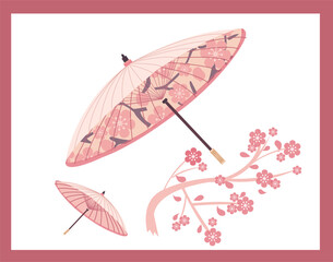  Japanese umbrella, pink parasol