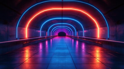 Neon Tunnel: A Futuristic Cyberpunk Passage