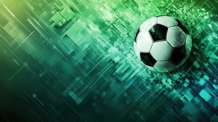 Naklejka premium Dynamic Digital Background with Layered Effect of a Soccer Ball