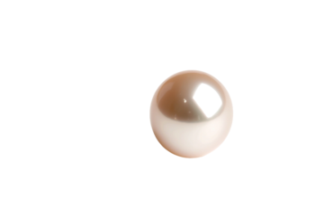 Natural white freshwater pearl isolated on transparent background