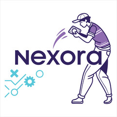 Nexora Modern Logo with Dynamic Running Figure