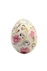 This handpainted decorative egg features a stunning floral design in vibrant colors