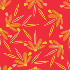 Cute white flowers seamless pattern