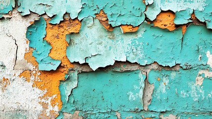 Obraz premium Peeling paint, brick wall, urban texture