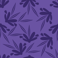 Beautiful flowers decorated semaless pattern on black background.