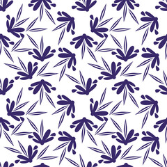 Beautiful flowers decorated semaless pattern on black background.