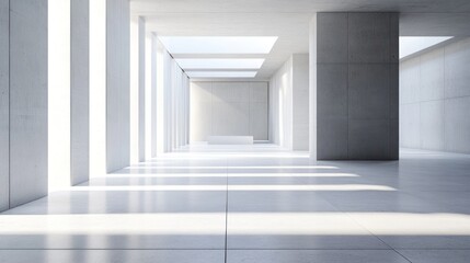 Obraz premium Contemporary Interior Architecture Emphasizing Minimalist Design and Natural Light