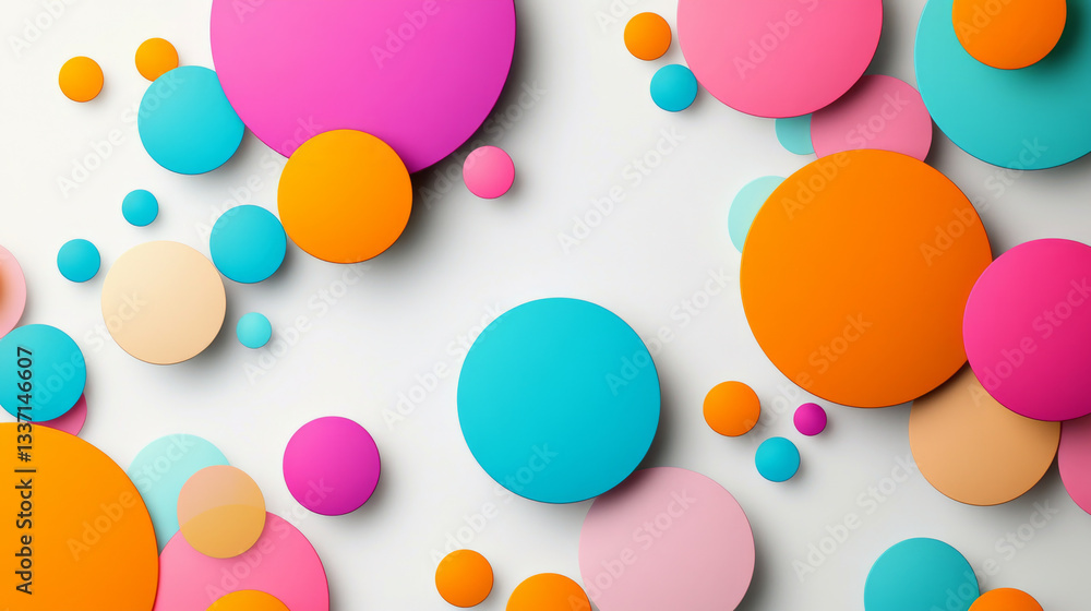 Poster set of abstract template banner with color circles