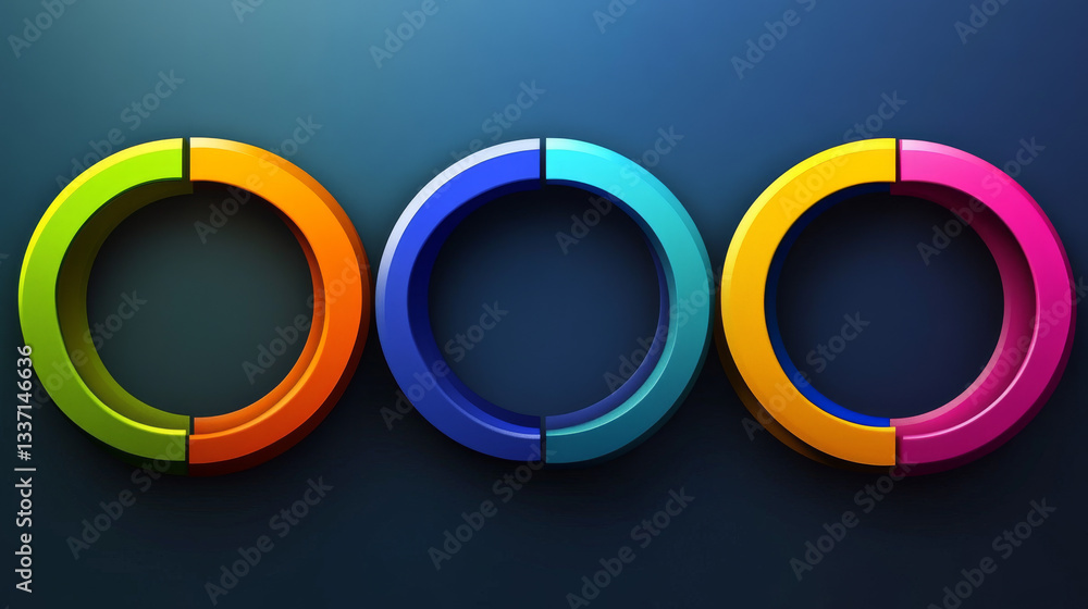 Poster set of abstract template banner with color circles