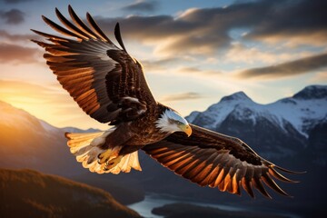 Fototapeta premium Flying eagle animal bird beak.