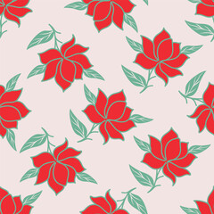 Cute white flowers seamless pattern