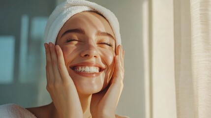 Smiling woman enjoying spa bath