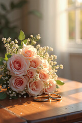 Obraz premium wedding bouquet on the table