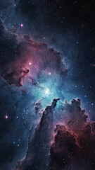 Fototapeta premium This image presents a mesmerizing view of a nebula in outer space. 