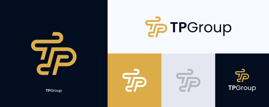 Letter TP logo design, Creative simple modern icon PT with monoline monogram style, Premium vector symbol TP, Initial PT for identity logo, Usable for technology, Architecture or other business.