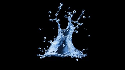 Dynamic water splash captured on a black background highlighting fluid motion