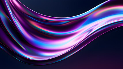 Naklejka premium Abstract holographic showcasing glowing curved purple fluid motion waves background with neon glow