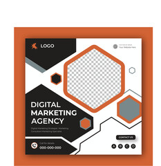 Digital marketing and corporate business promotion social media post design banner template