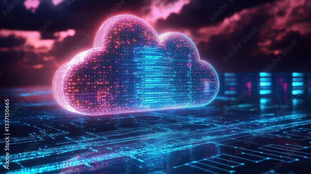 Poster data transfer revolution cloud computing technology in digital environment futuristic viewpoint abst