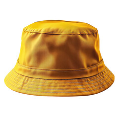 Fototapeta premium Realistic and Detailed Yellow Bucket Hat with Smooth Fabric Texture and Circular Brim, Perfect for Summer Fashion and Outdoor Activities