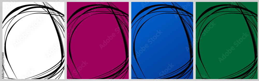 Poster cover background set | frame design with left side texture effect | abstract creative premium vector