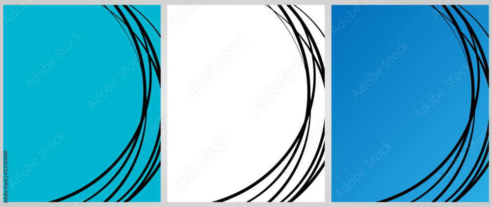 Poster cover background set | frame design with right side texture effect | abstract creative premium vecto