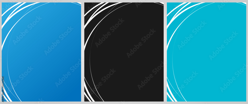 Poster cover background set | frame design with left side texture effect | abstract creative premium vector