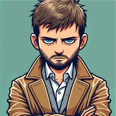 Fototapeta premium cool and cynical male character vector