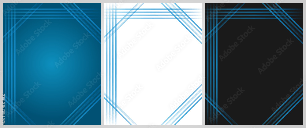 Poster cover background set | frame background | abstract cover design with creative line pattern shape for