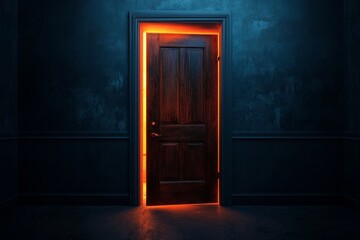 Mysterious doorway glowing with an eerie light