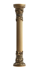 Fototapeta premium Exquisite Antique Column Isolated on Transparent background Ideal for Architectural and Design Inspirations