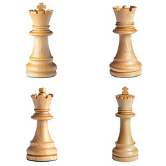 Wooden Chess King Isolated on White Background