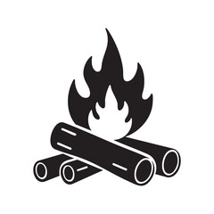 Burning Campfire with Two Logs Icon