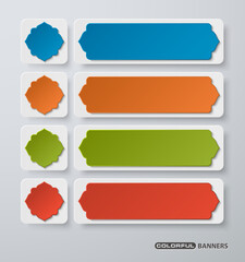 Modern colorful banner set with Islamic ornamental shapes and gradient backgrounds