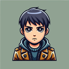 cool and cynical male character vector