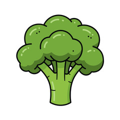 Flat Color Vector Set of Fresh Fruits and Vegetables on White Background