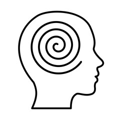 Healthy mentality, clear mind, calm gaze, harmonious spiral