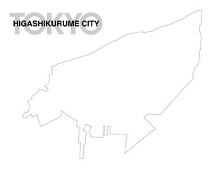 東京都東久留米市の白地図