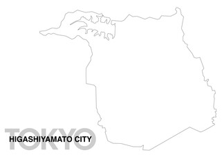 東京都東大和市の白地図