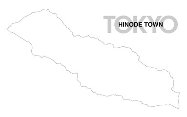 Fototapeta premium 東京都日の出町の白地図