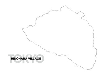 東京都檜原村の白地図