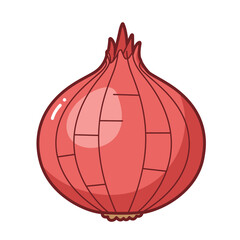 Flat Color Vector Set of Fresh Fruits and Vegetables on White Background