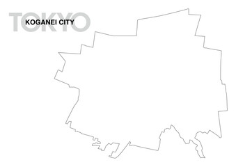 東京都小金井市の白地図