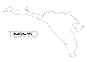 東京都町田市の白地図