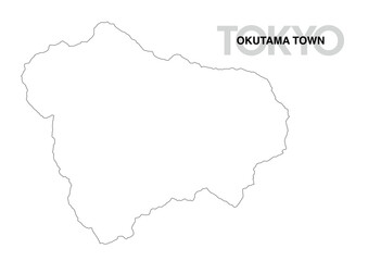 東京都奥多摩町の白地図