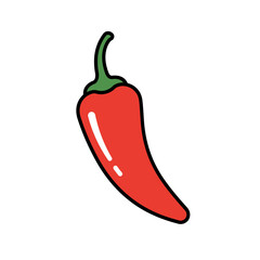 Flat Color Vector Set of Fresh Fruits and Vegetables on White Background